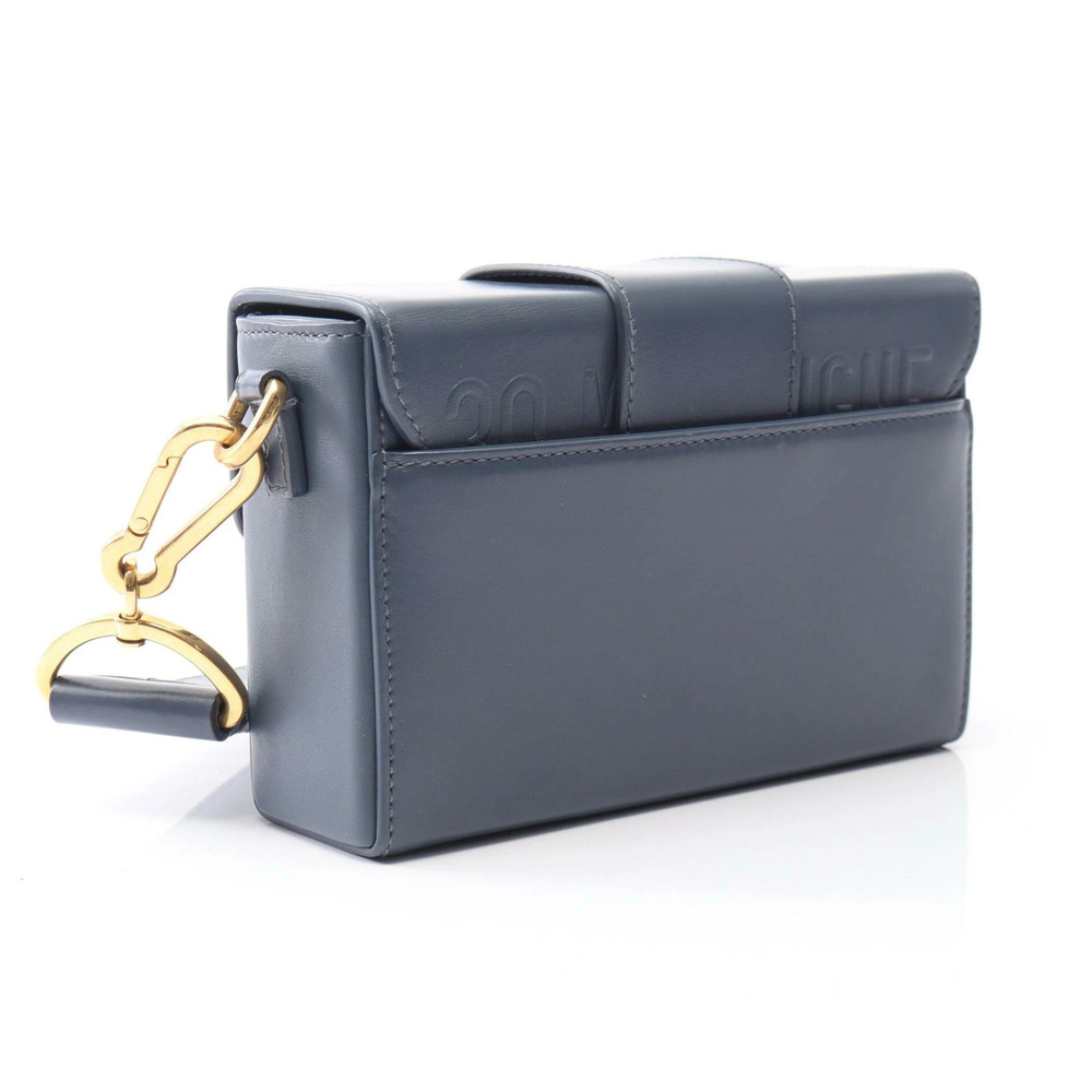 Dior Bag Leather Blue Shoulder Christian Montaigne Blue